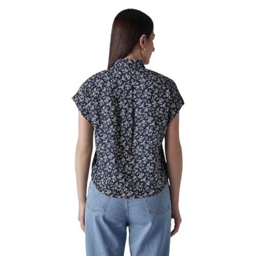 Levi's Womens Floral Navy Raglan Sleeve Shirt