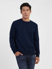 Men'S Striped Crew Neck Sweatshirt