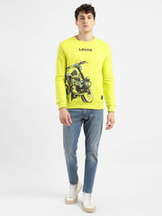 Men'S Solid Green Crew Neck Sweatshirt
