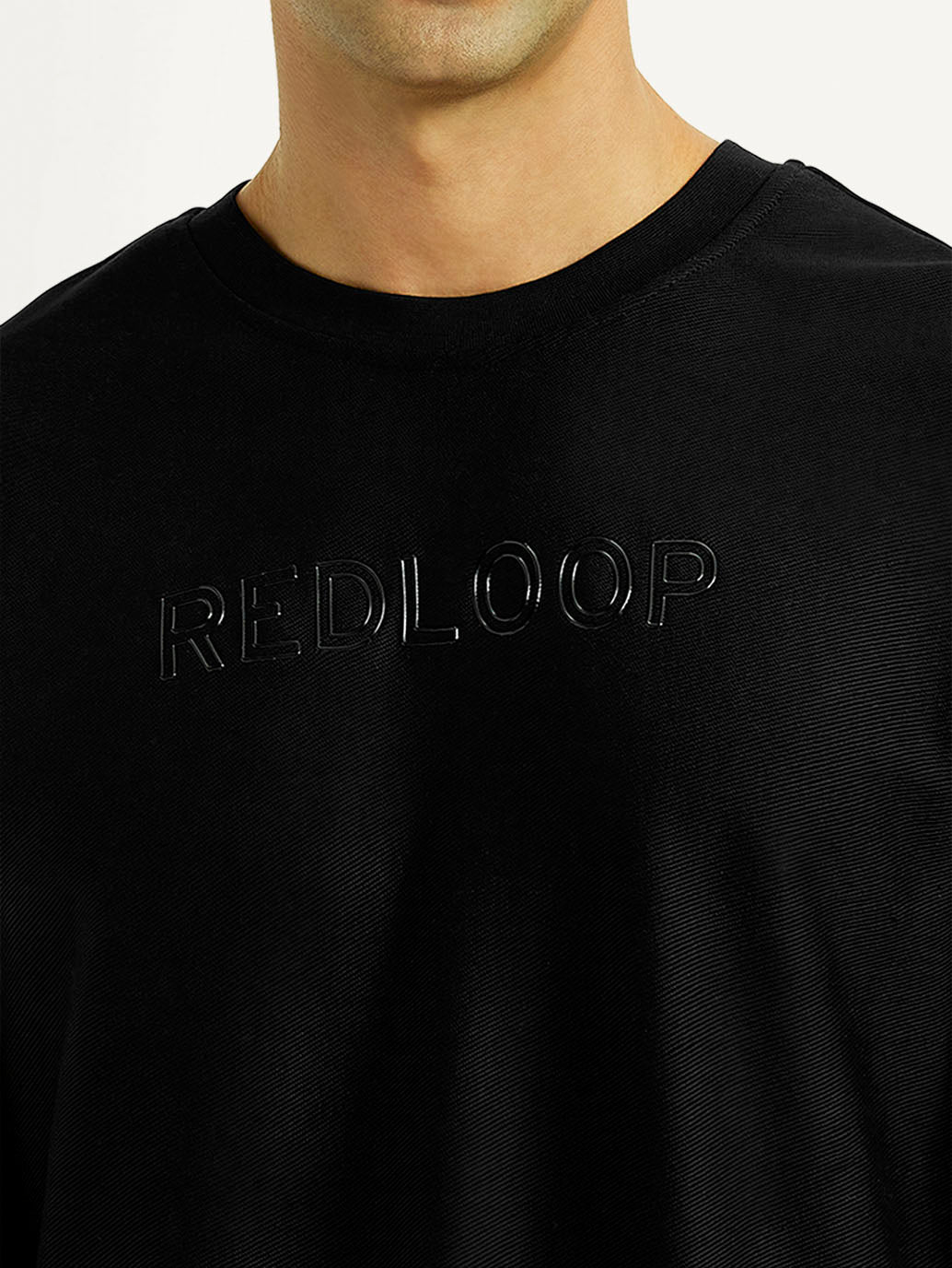 Men'S Knitted Black Crew Neck Sweatshirt