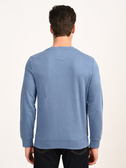 Men'S Brand Logo Blue Crew Neck Sweatshirt
