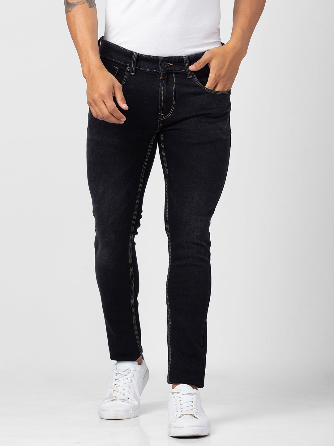 Spykar Mens Jeans Mdss1Bc008 Carbon Black