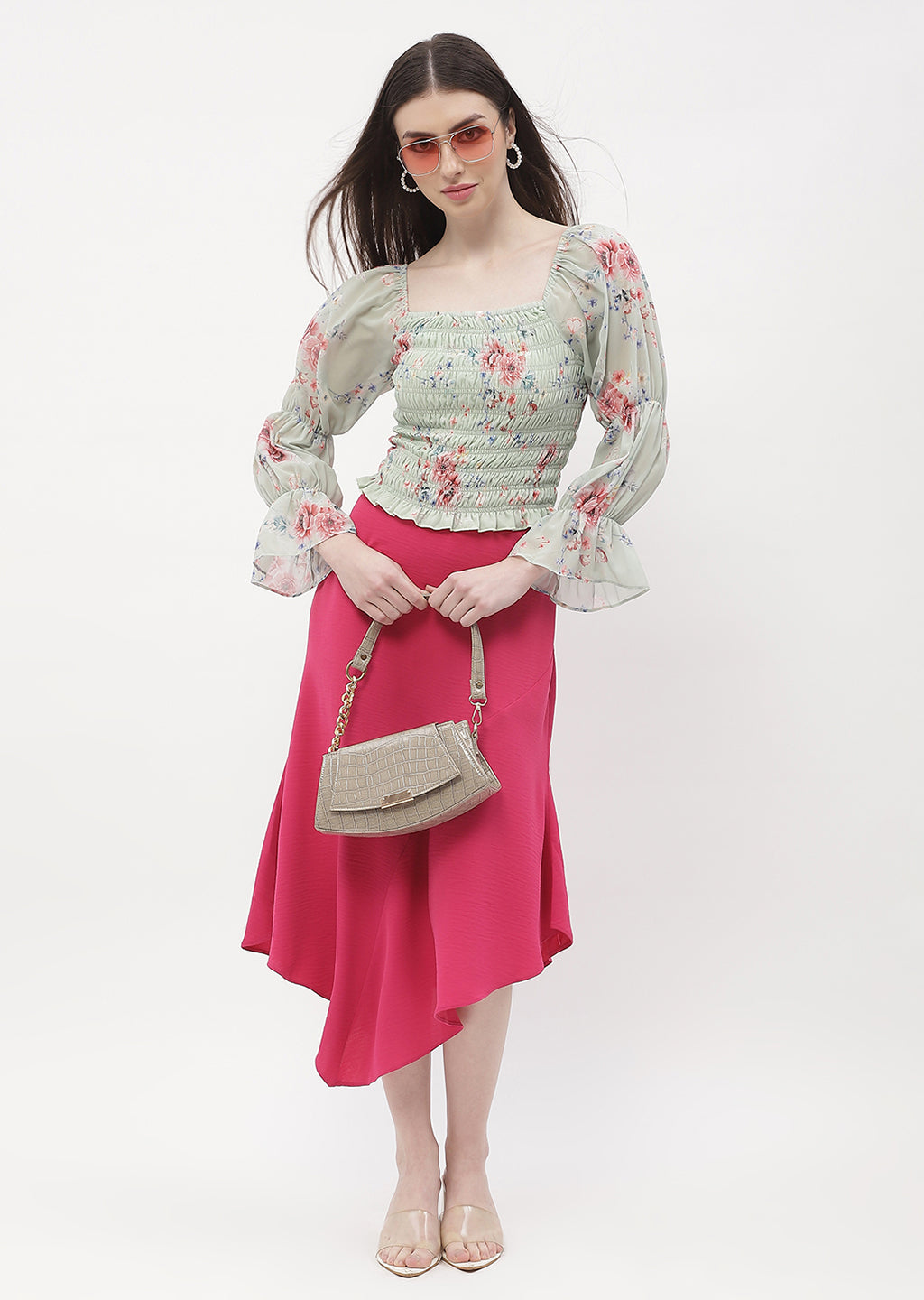Madame Ladies Western Top H/S M4S18627A 042 Mint