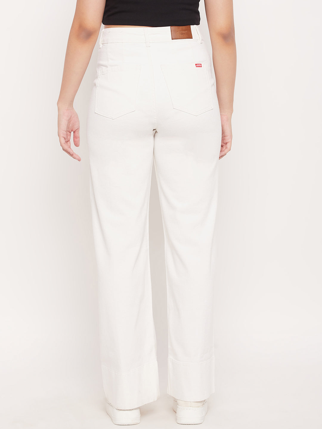 Madame White High Rise Wide Leg Jeans