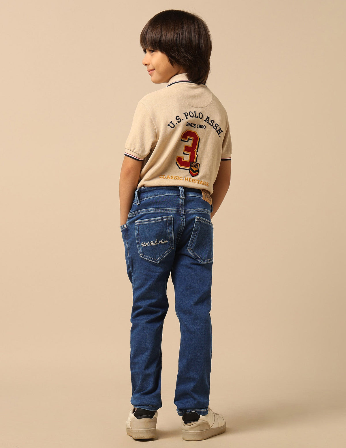 U.S.POLO KIDS BOYS JEANS UKJEN732 ME. BLUE
