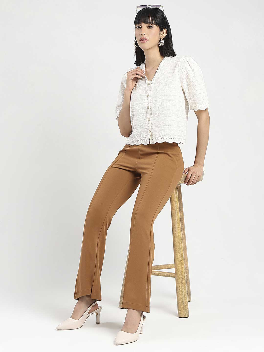 Madame Ladies Western Top H/S M5S18761 001 Beige