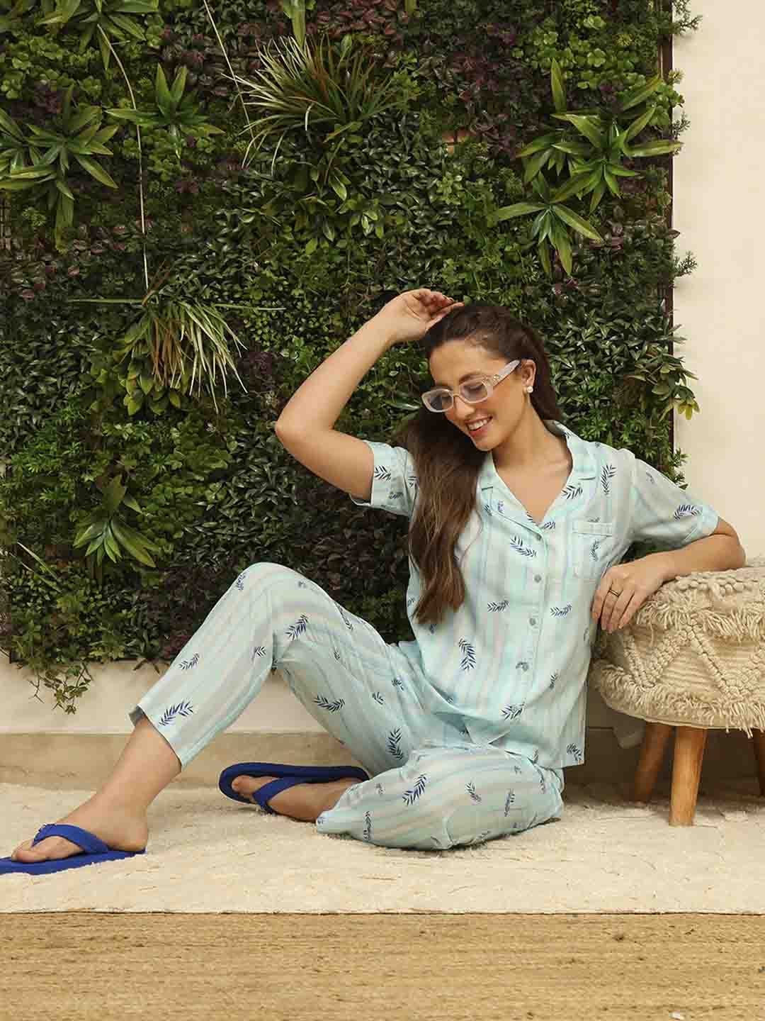 M-Secret Ladies Western Night Suit H/S S5S30142 043 Aqua