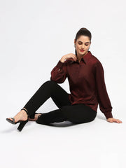 Madame Ladies Western Shirt F/S M4W18432 045 Wine