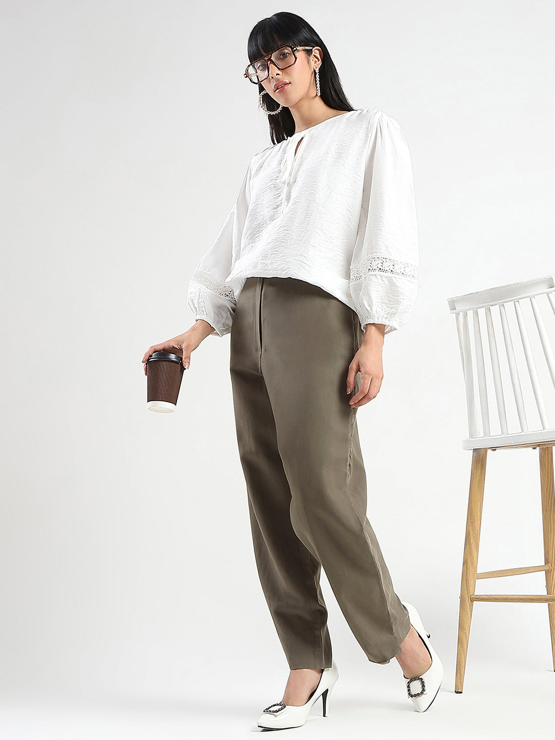 Madame ladies western top featuring short sleeves and a stylish design in a casual setting.