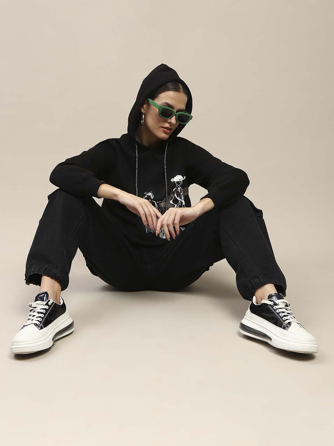 Madame Ladies Western Sweat Shirt M4W22436 002 Black