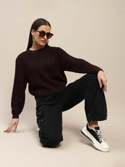 Madame Ladies Western Woolen Top M4W17227 009 Chocolate