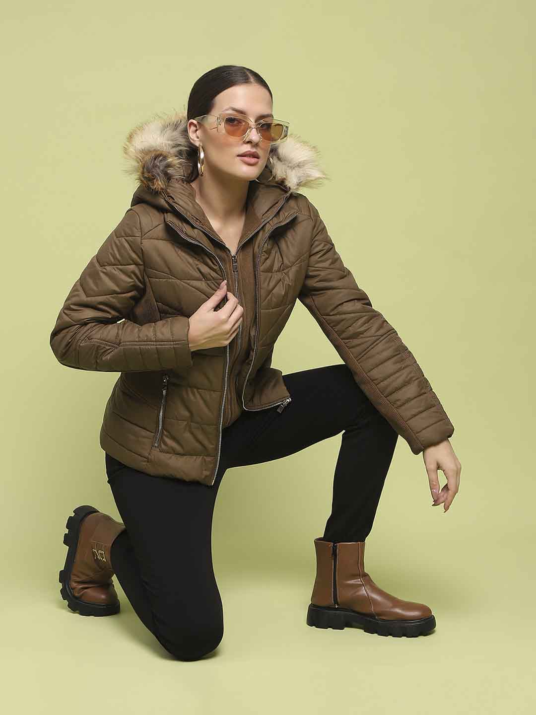 Madame Corduroy Two In One Brown Quilted Jacket