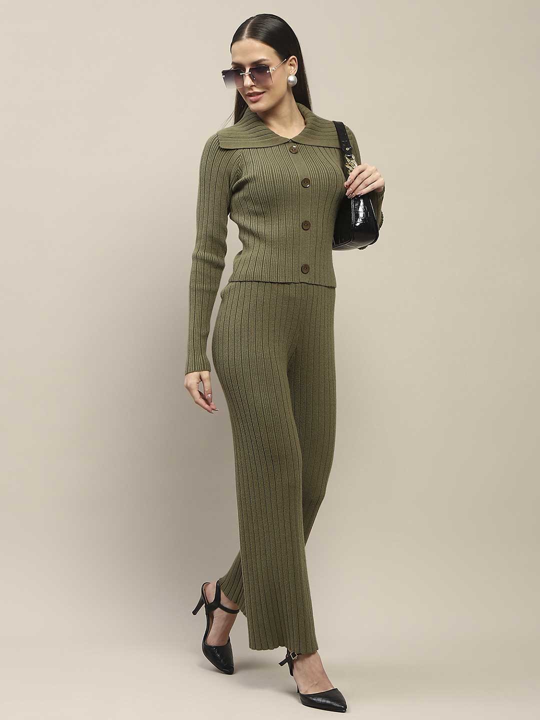 Madame Olive Knitted Top And Bottom Co-Ord Set