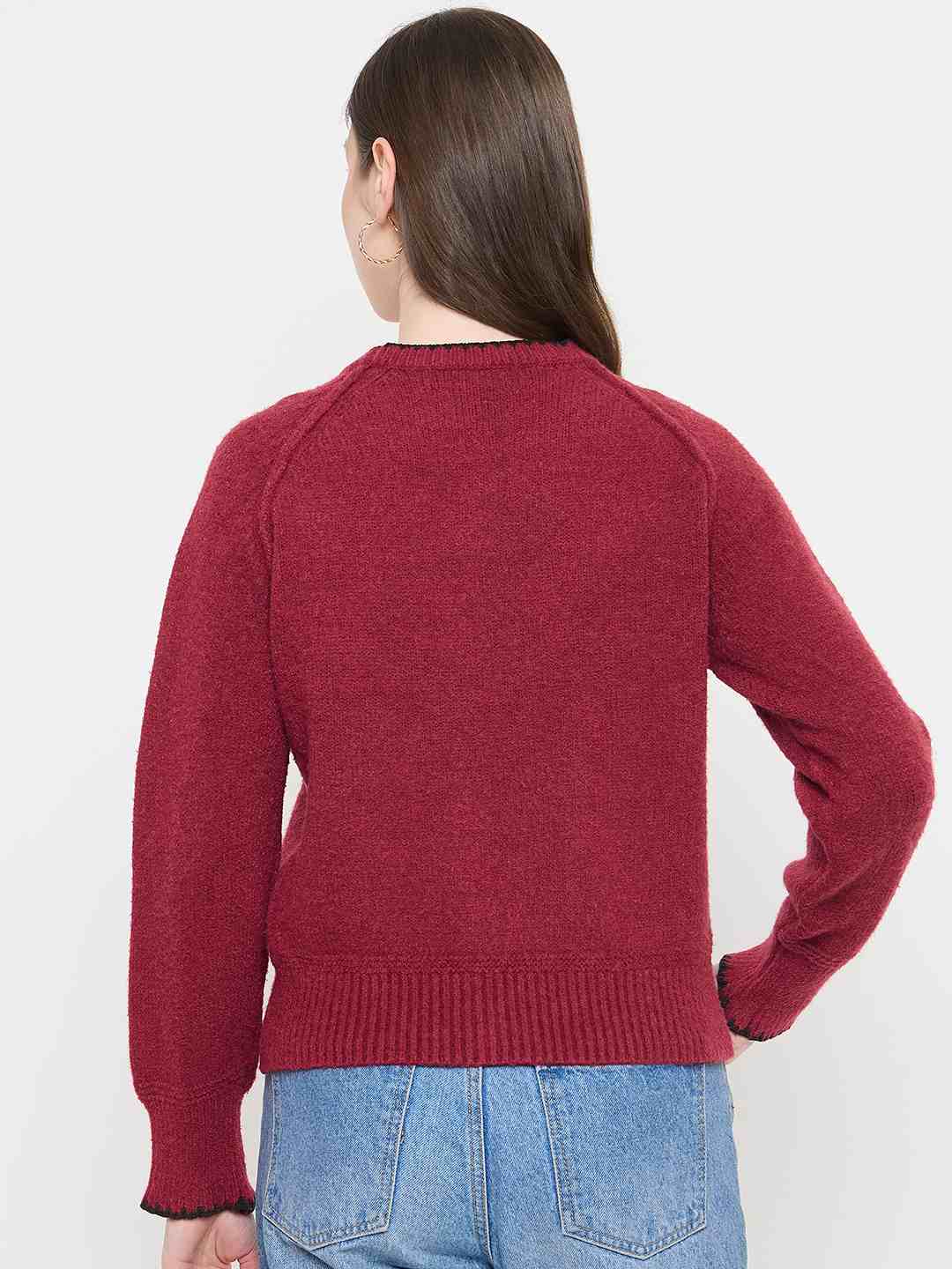 Madame Ladies Western Woolen Top M5W17223 023 Mehroon