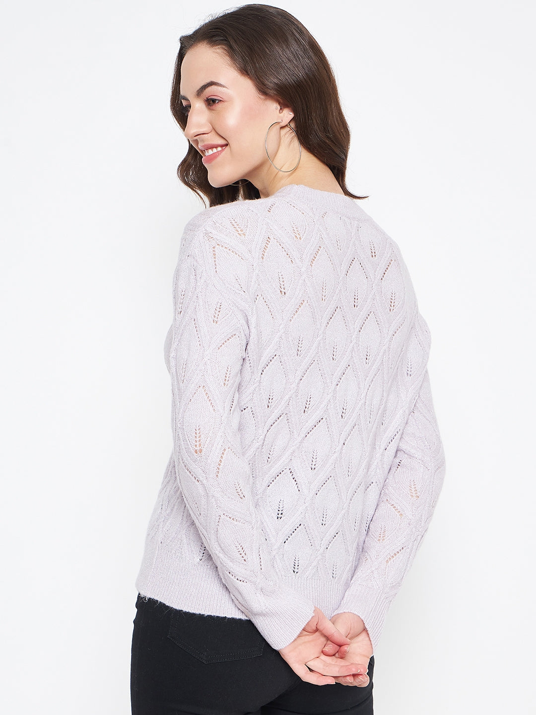 Madame Lilac Regular Fit Acrylic Sweater