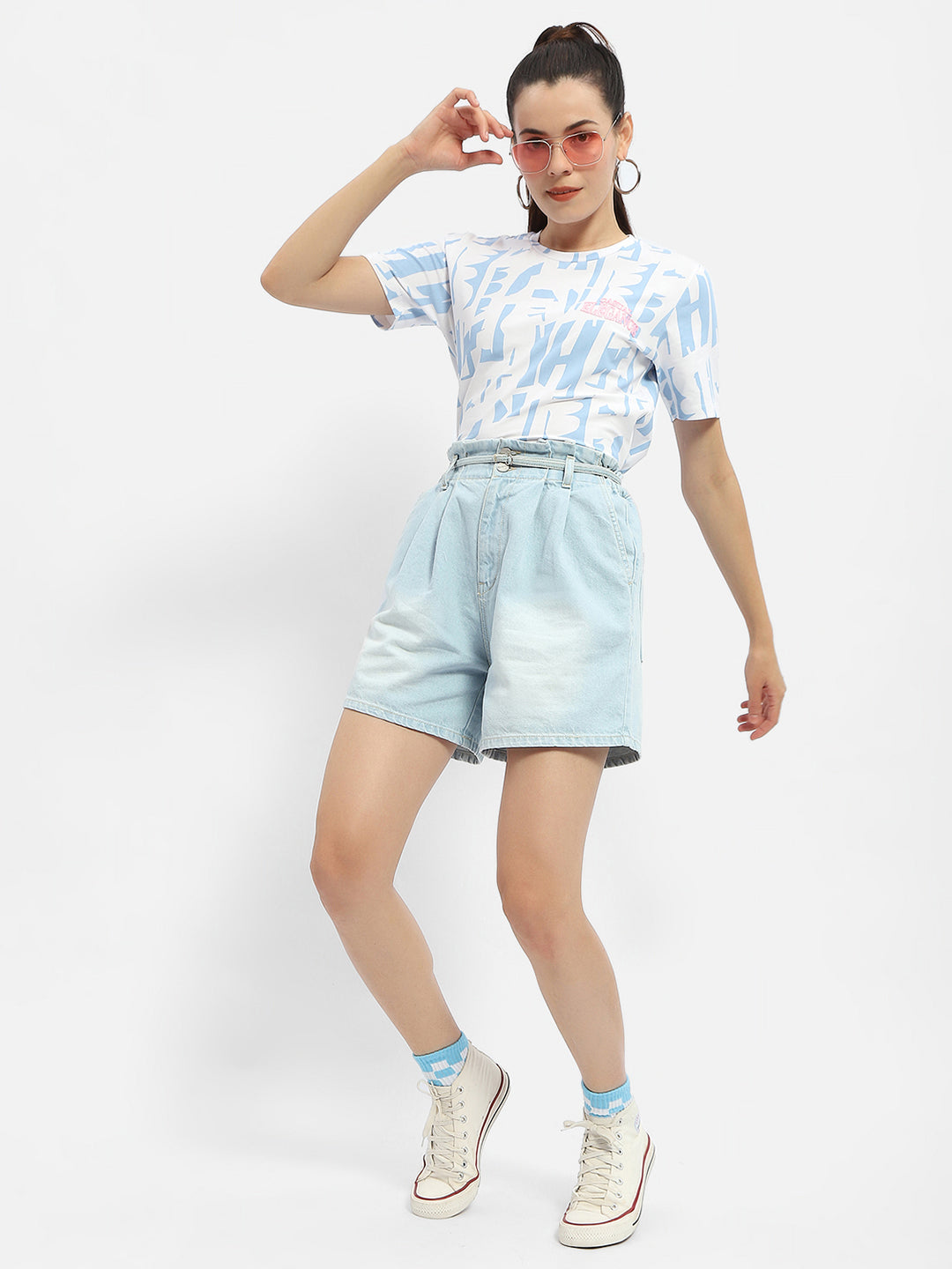 Madame Ladies Western Shorts Denim M4S25611 099 Light Blue