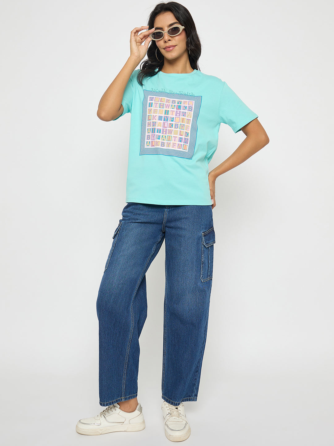 Madame Ladies Western Top H/S M5S11208 043 Aqua