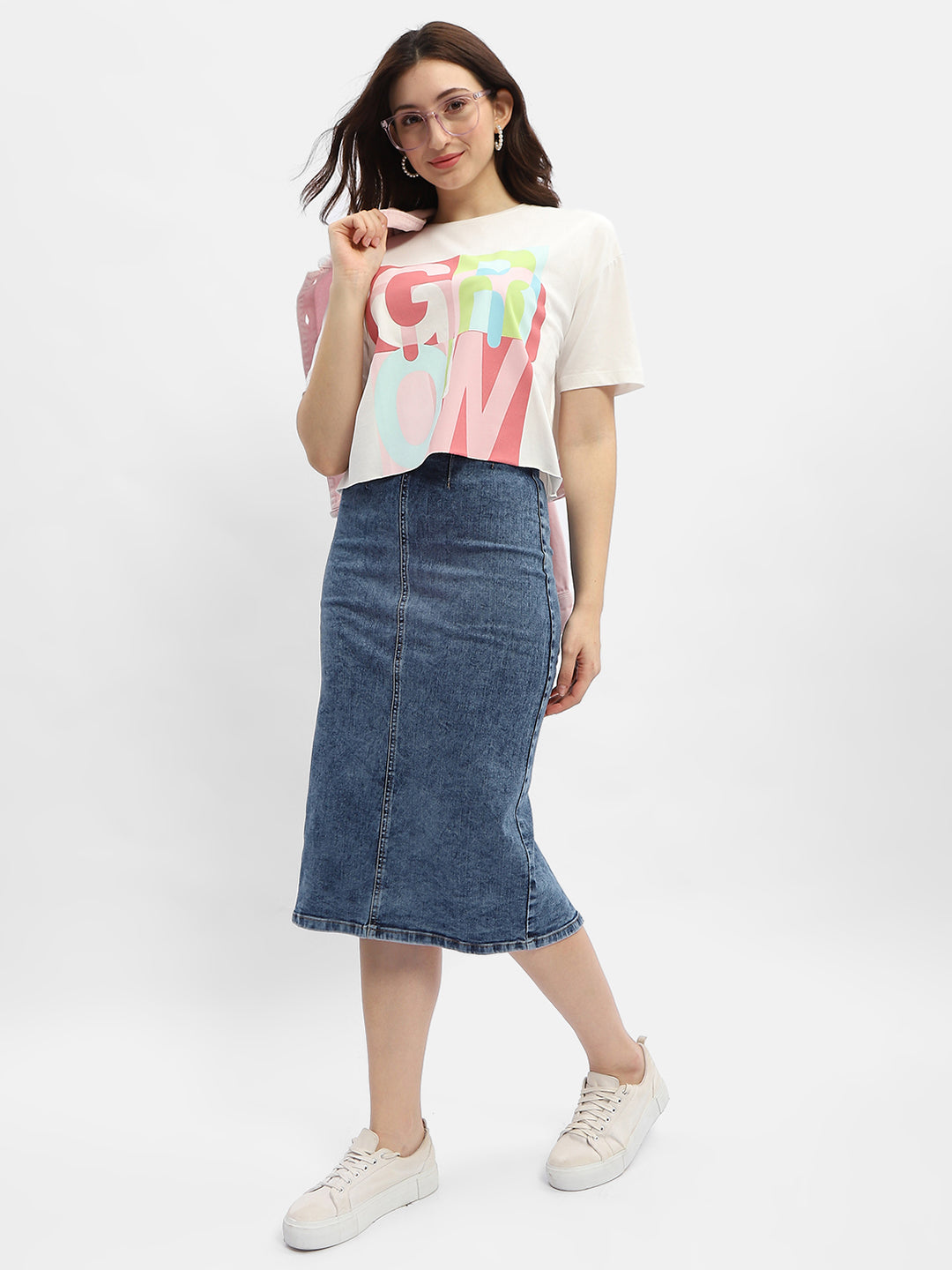 Madame Graphic Print White Cotton T-Shirt