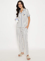 M-Secret Ladies Western Night Suit H/S S5S30101 1 Off White