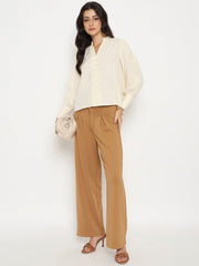 Madame Ladies Western Top H/S M5S18722 1 Off White