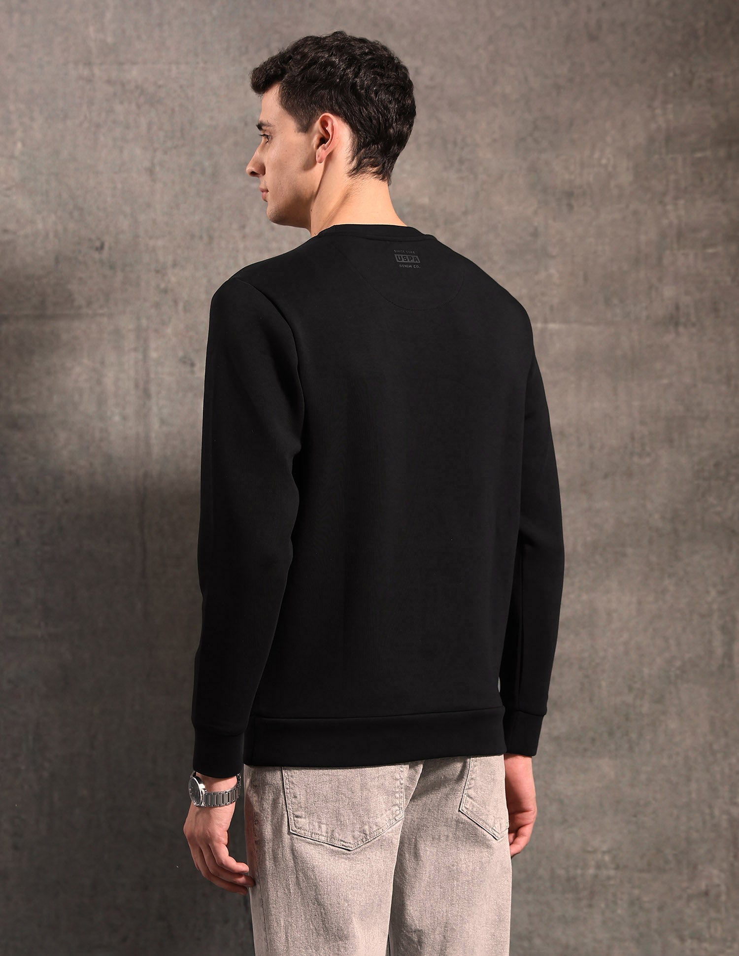 U.S.Polo Mens Sweat Shirt F/S Udsws0637 Black