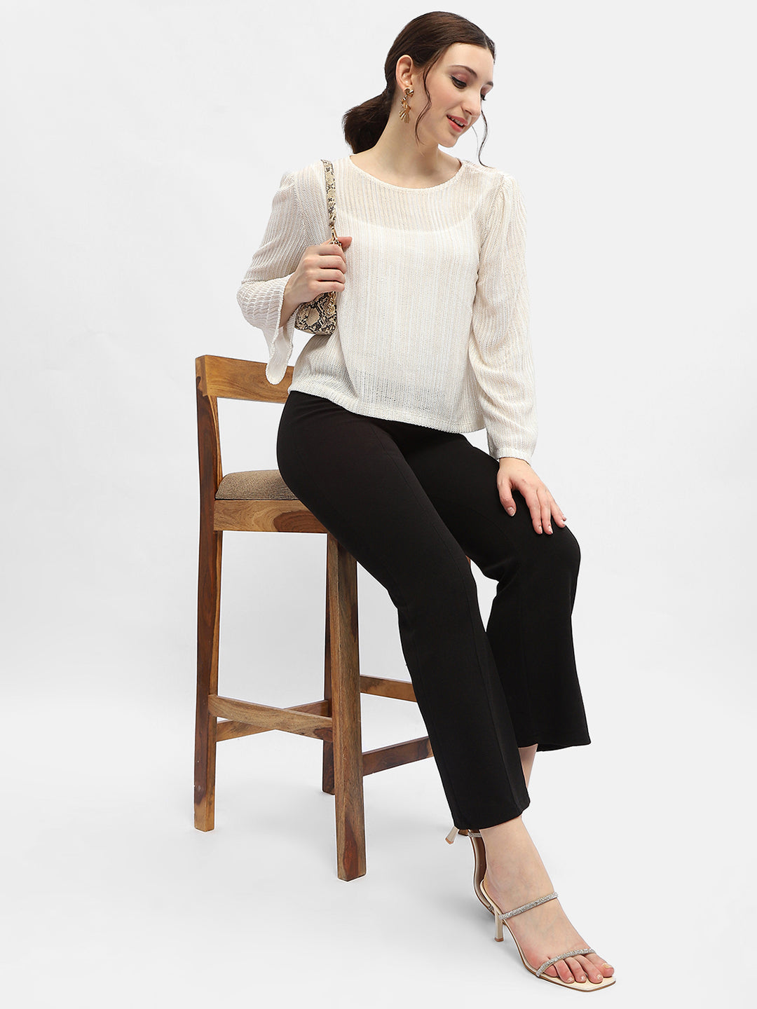 Madame Cut Out Back Off-White Knit Top