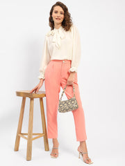 Madame Applique Adorned Off-White Shirt