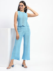 Madame Cotton Crochet Blue Co-Ord Set