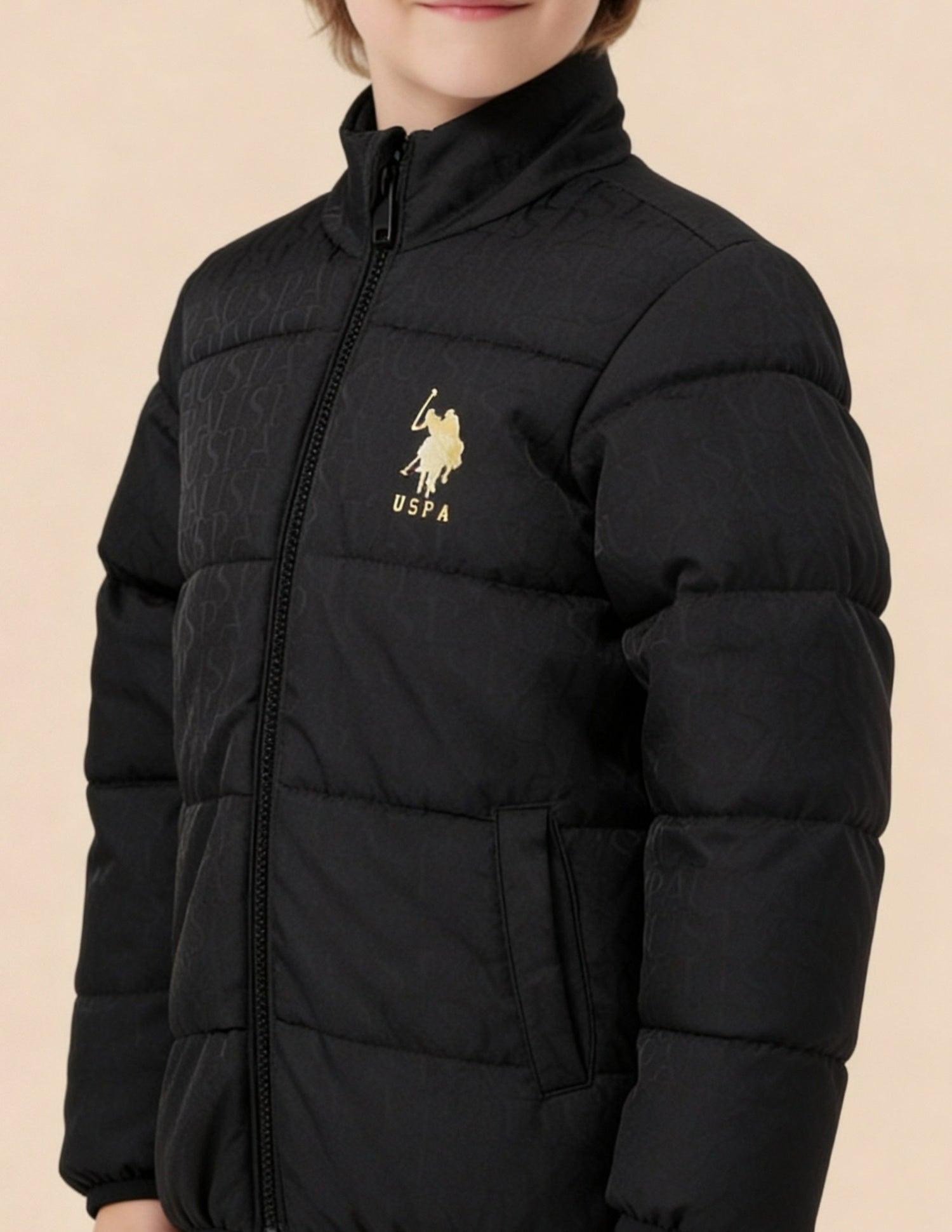 U.S.POLO KIDS BOYS JACKET UKJCK0396 BLACK