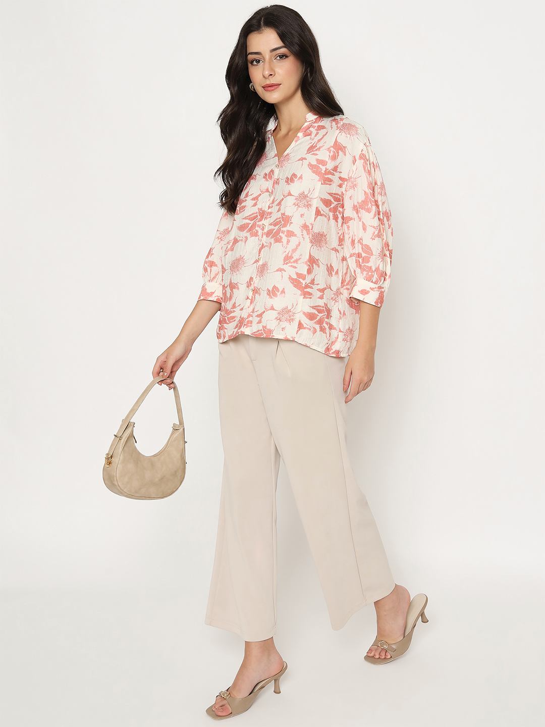 Madame Ladies Western Top H/S M5S18837 999 Coral - Goyalsons ShopMax