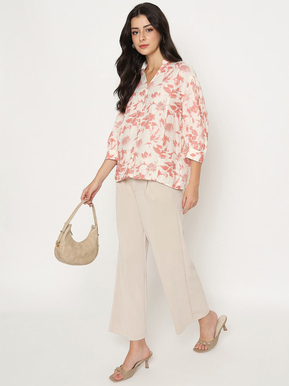 Madame Ladies Western Top H/S M5S18837 999 Coral - Goyalsons ShopMax