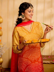 Jaipur Kurti Ladies Western Kurti 3Pcs Set 1C24Kptdr0012 Mustard