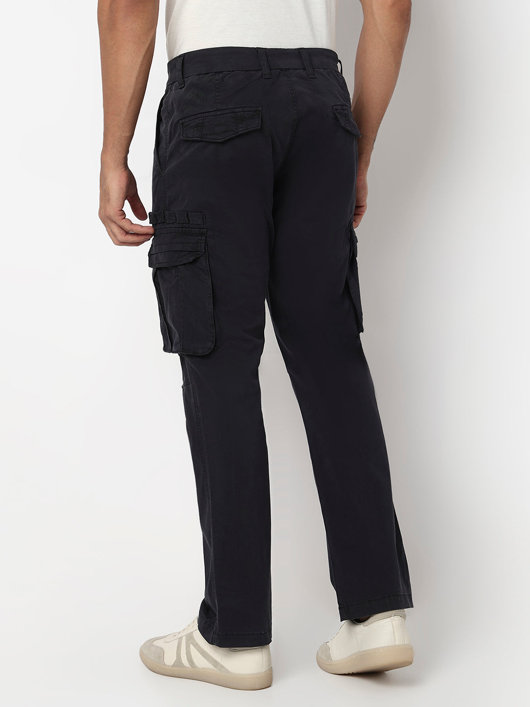 Spykar Mens Casual Trouser Mtrcg1Be032 Navy Blue