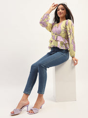 Madame Ladies Western Top H/S M4S18619 305 Lime