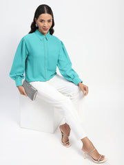 Madame Ladies Western Top H/S M4S18108 014 Green