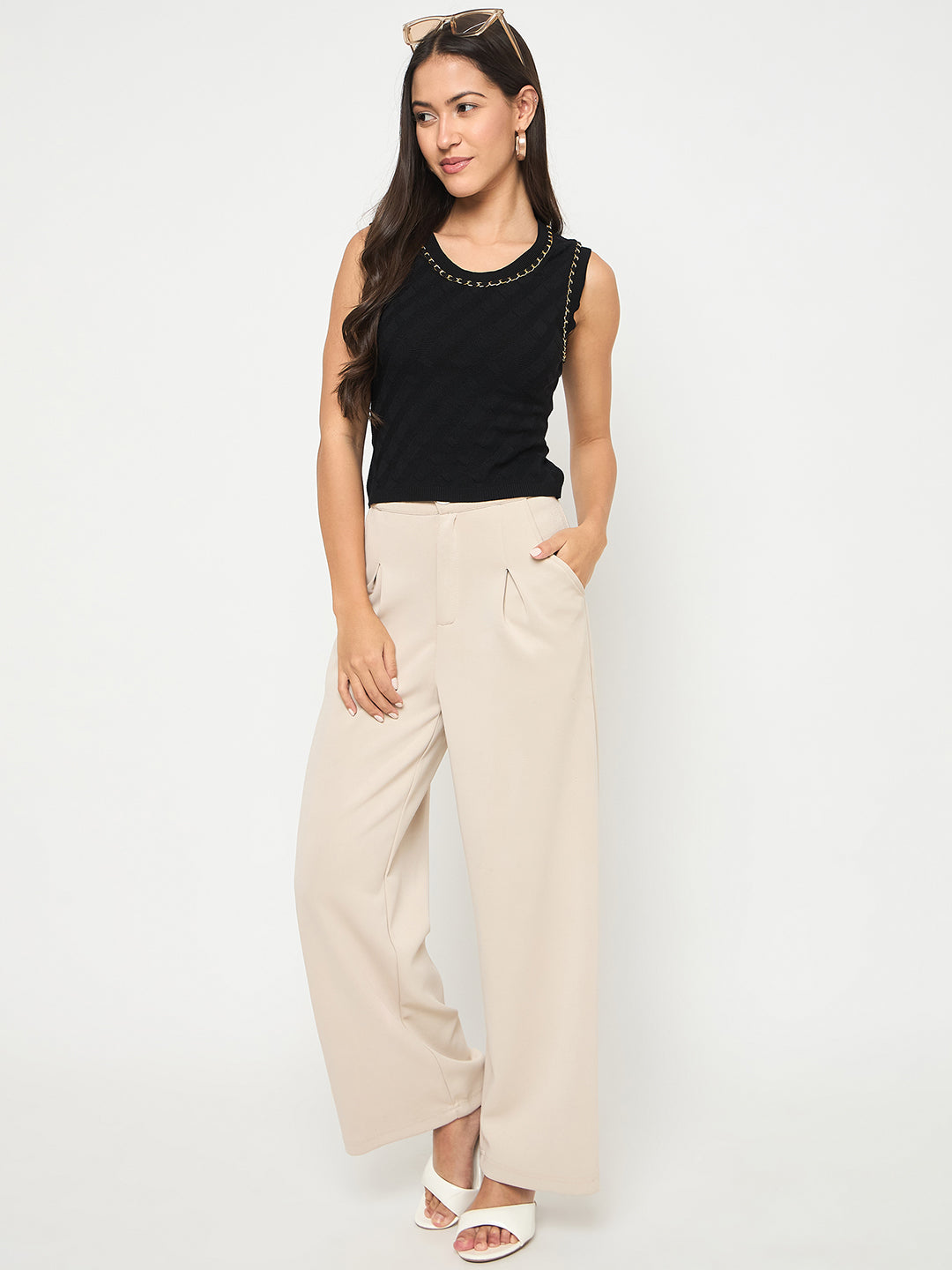 Madame Ladies Western Top H/S M5S16019 002 Black