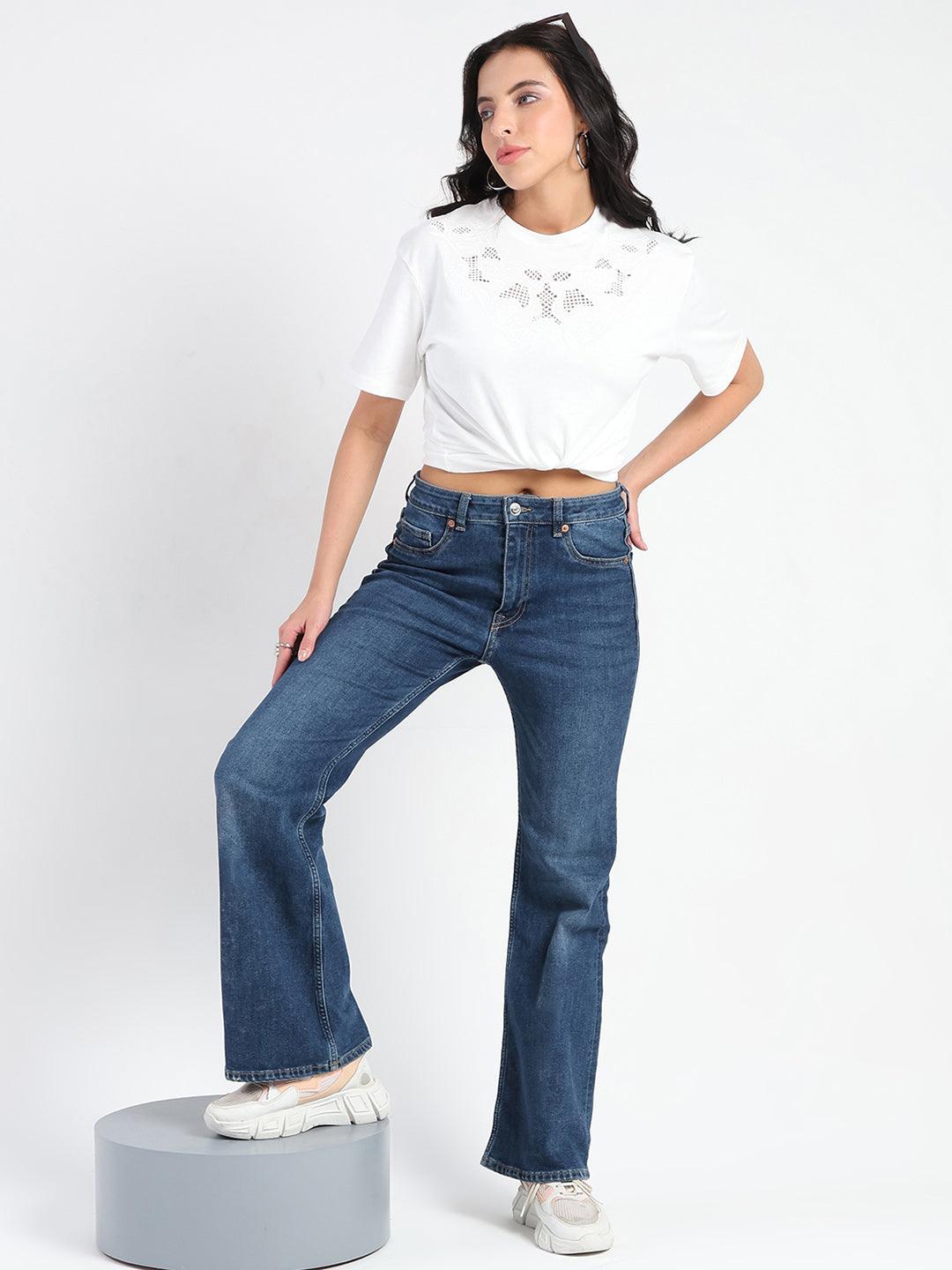 Madame Ladies Western Top H/S M5S11201 040 White