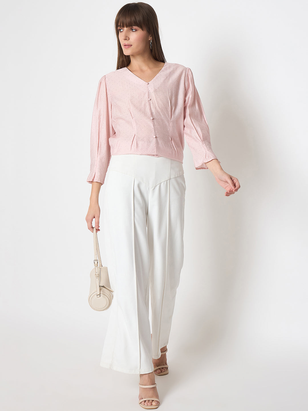Madame Ladies Western Top H/S M5S18922 030 Peach