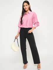 Madame Ladies Western Top H/S M5S18102 575 Dusty Pink