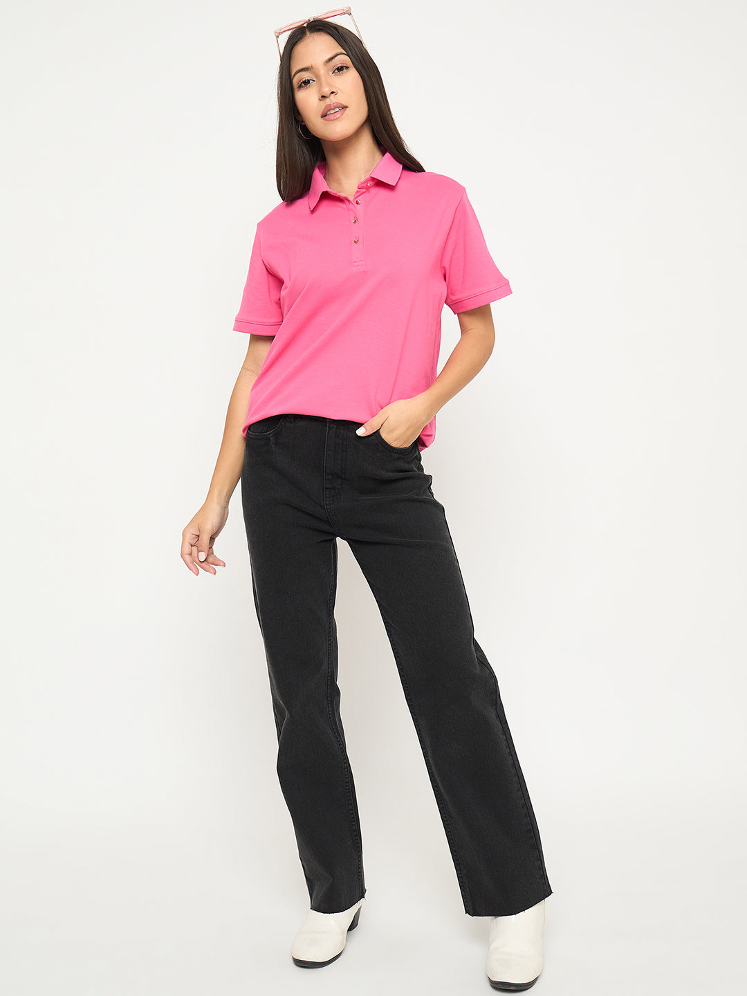 Madame Ladies Western Top H/S M5S11406 031 Pink