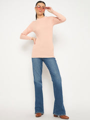 Madame Mock Neck Solid Peach Skeeve