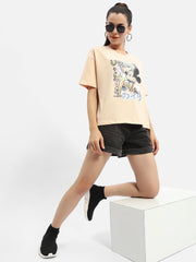 Madame Disney Mickey Mouse Peach Oversized T-Shirt