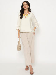 Madame Ladies Western Top H/S M5S18732 001 Beige