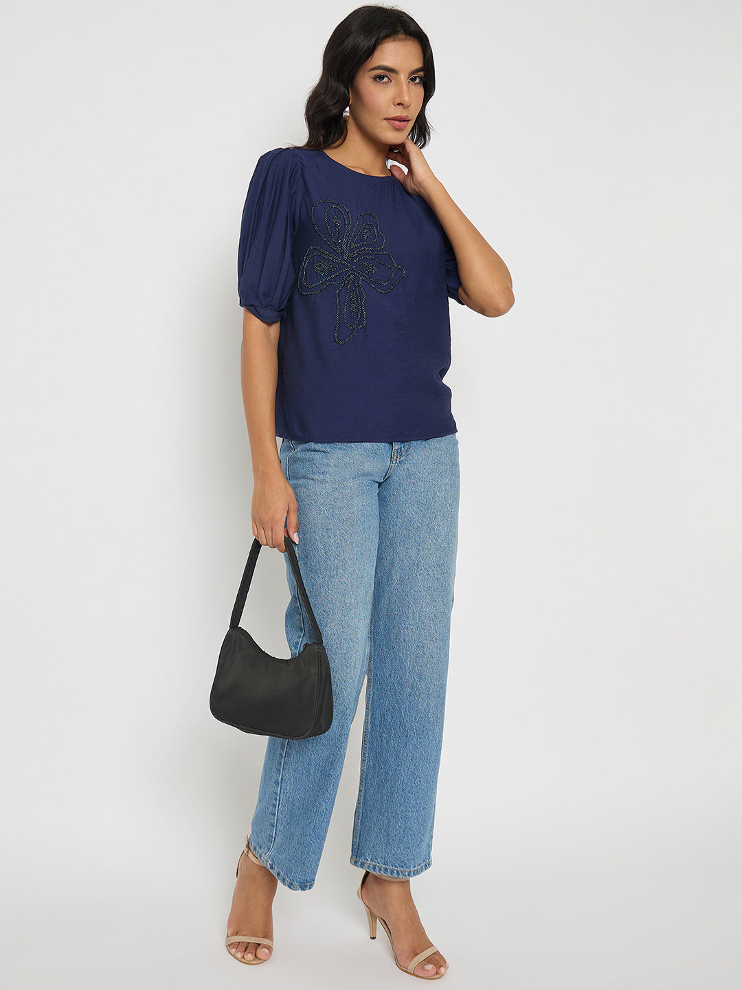 Madame Ladies Western Top H/S M5S18932 026 Navy