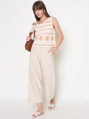 Madame Ladies Western Top H/S M5S18558 001 Beige