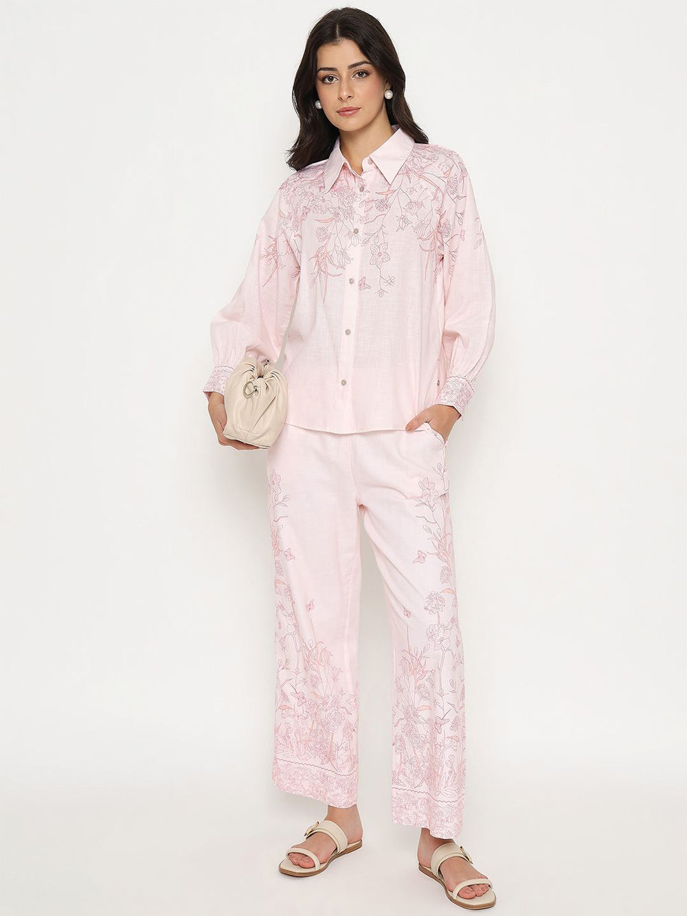 Pink Ladies Western fashion set from Madame featuring stylish upper wear with intricate Western-inspired details.