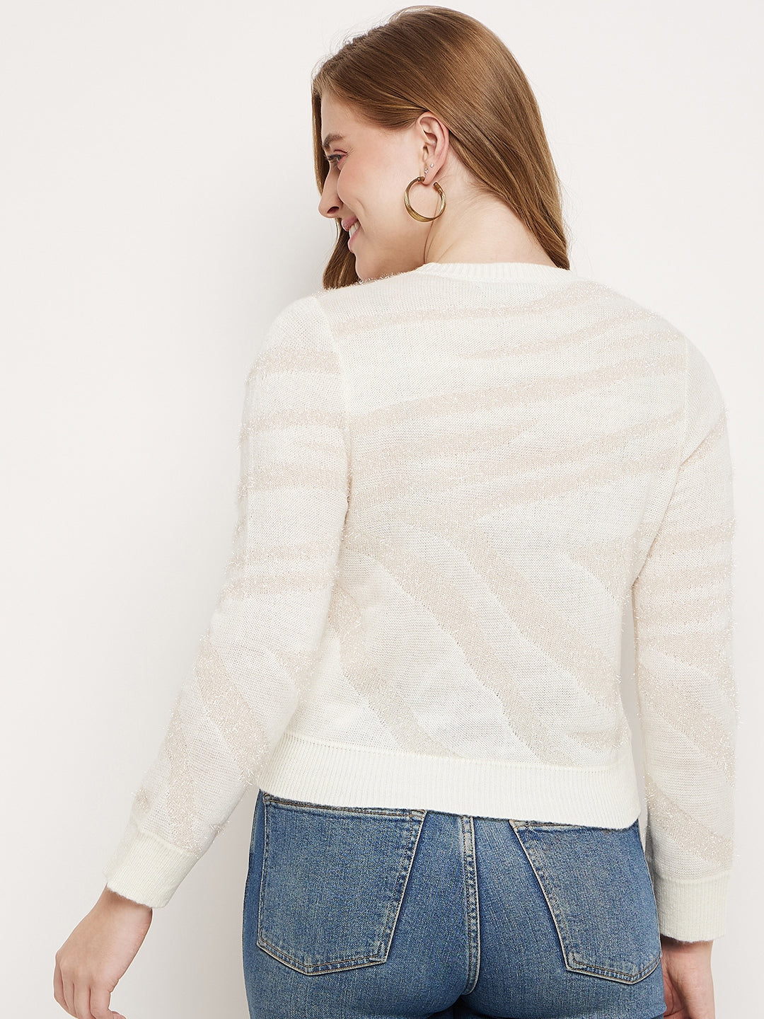Madame White Crew Neck Sweater