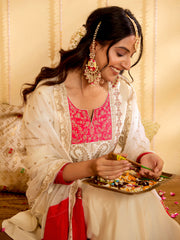 Jaipur Kurti Ladies Western Kurti 3Pcs Set 2C24Kptdr001 Cream&Fuch