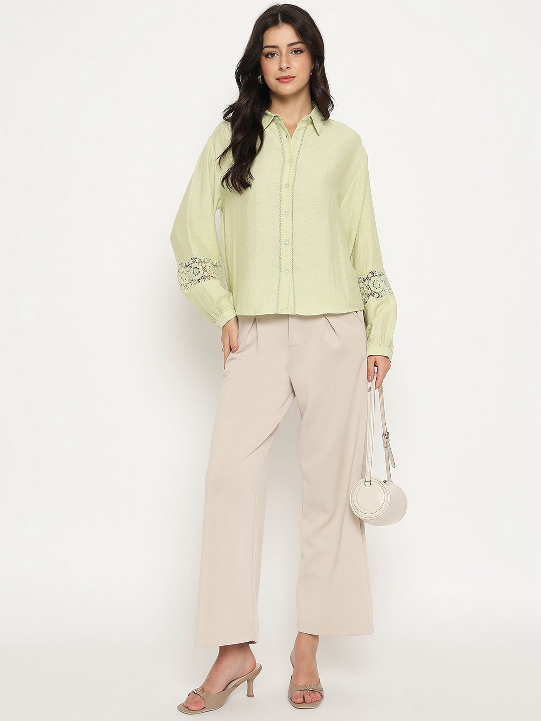 Madame Ladies Western Top H/S M5S18168 014 Green