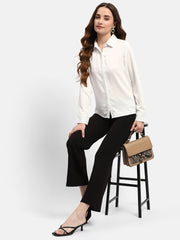 Madame Solid White Regular Shirt